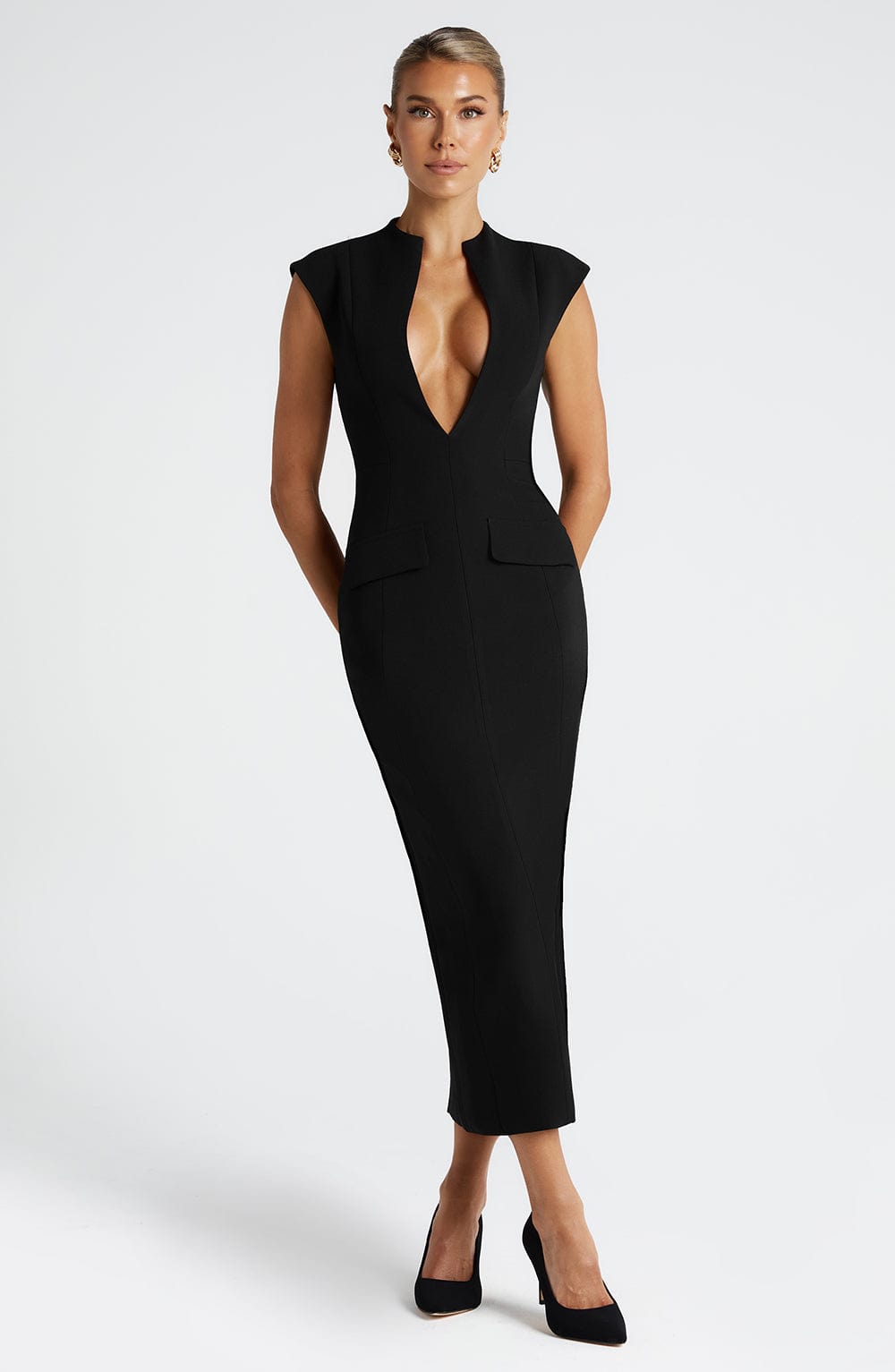 Lisa Midi Dress - Black