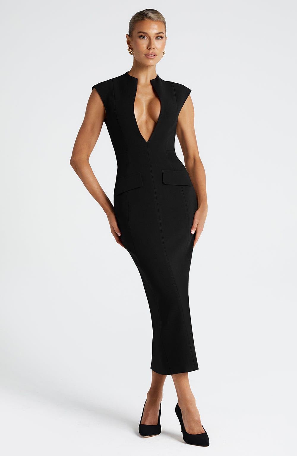 Lisa Midi Dress - Black