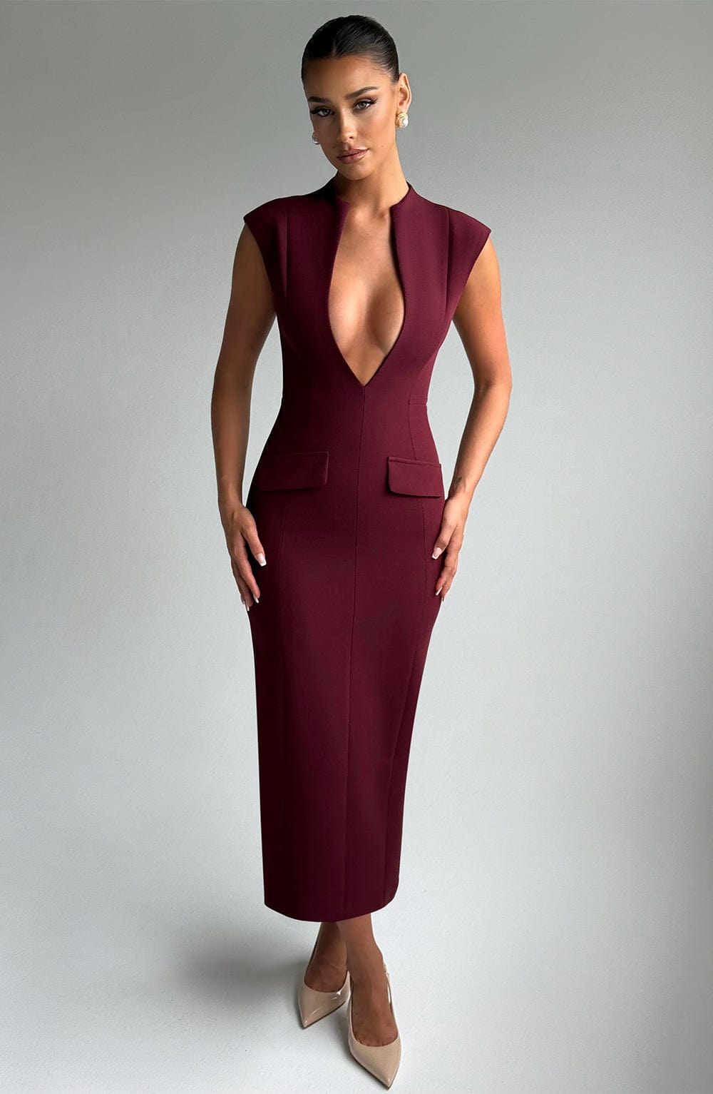 Lisa Midi Dress - Cherry Lacquer