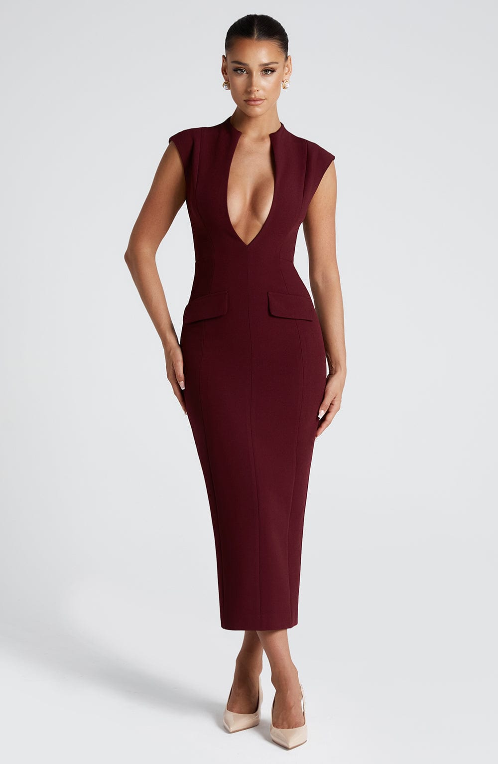Lisa Midi Dress - Cherry Lacquer