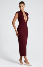 Lisa Midi Dress - Cherry Lacquer
