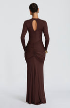 Zoey Maxi Dress - Plum Brown