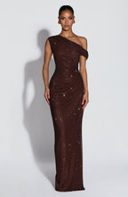Silvia Maxi Dress - Plum Brown