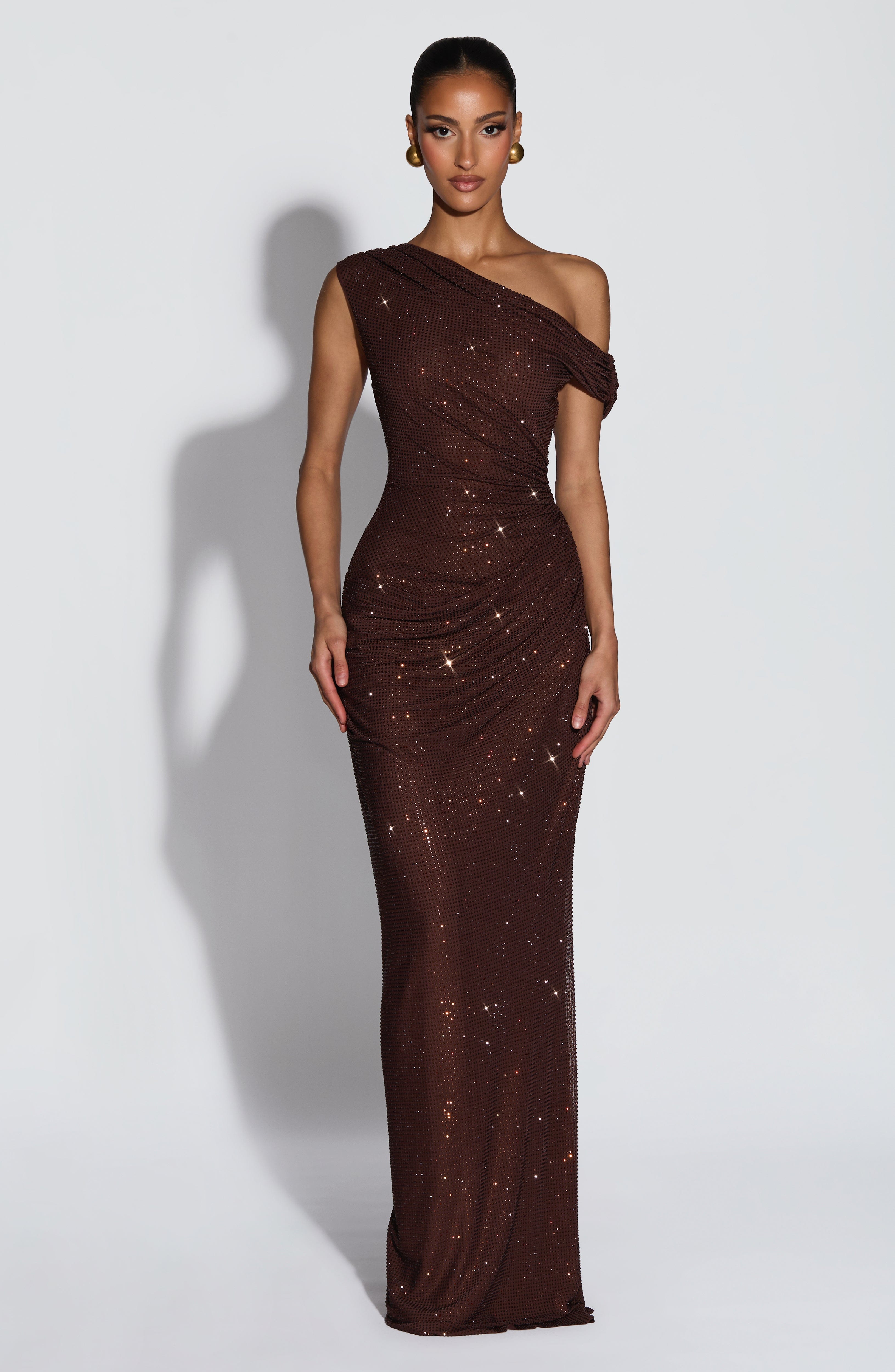 Silvia Maxi Dress - Plum Brown
