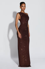 Silvia Maxi Dress - Plum Brown