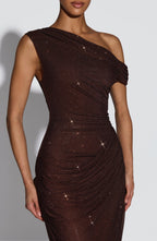 Silvia Maxi Dress - Plum Brown