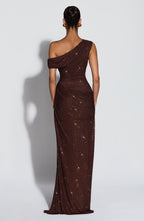 Silvia Maxi Dress - Plum Brown