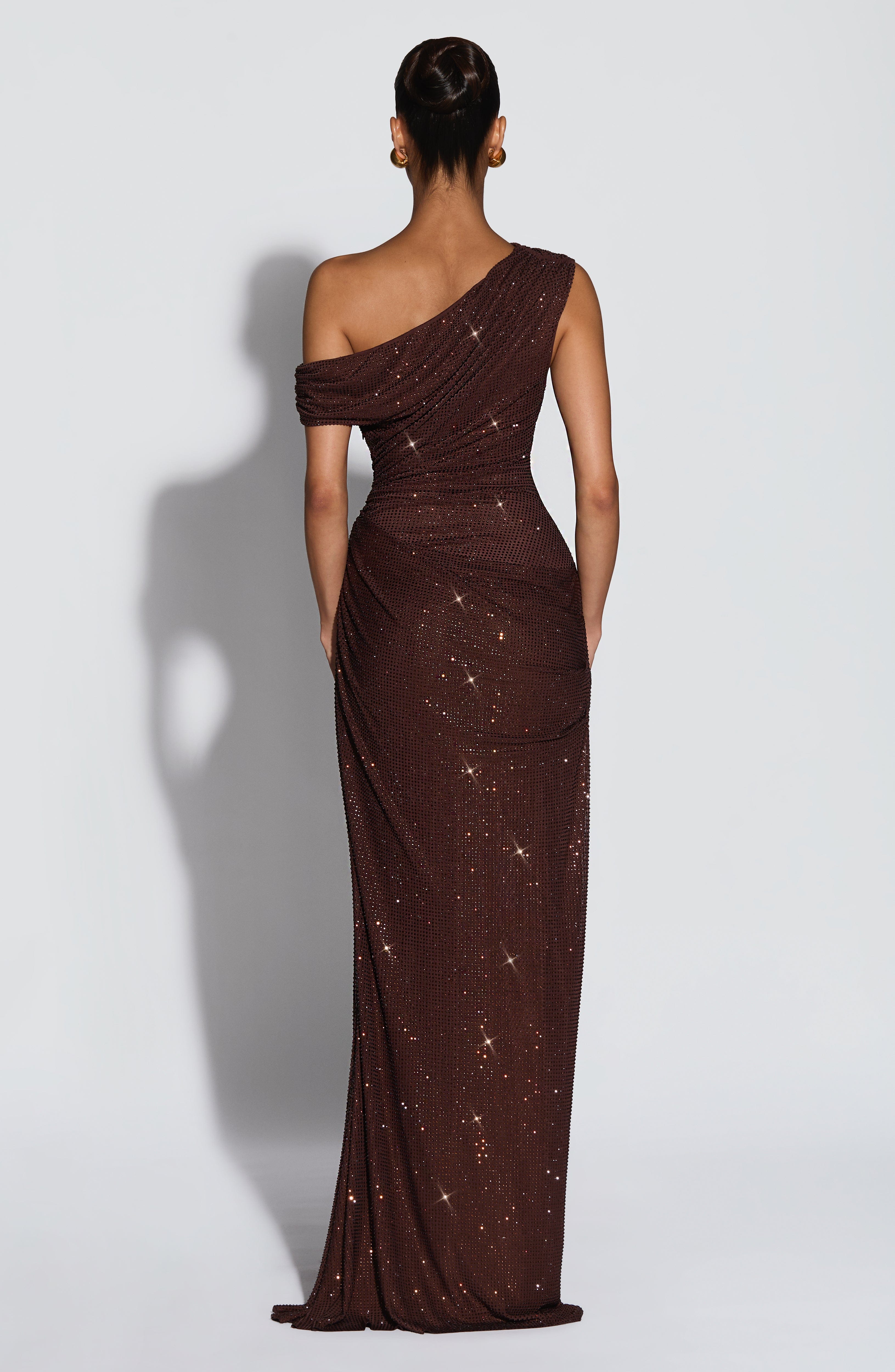 Silvia Maxi Dress - Plum Brown