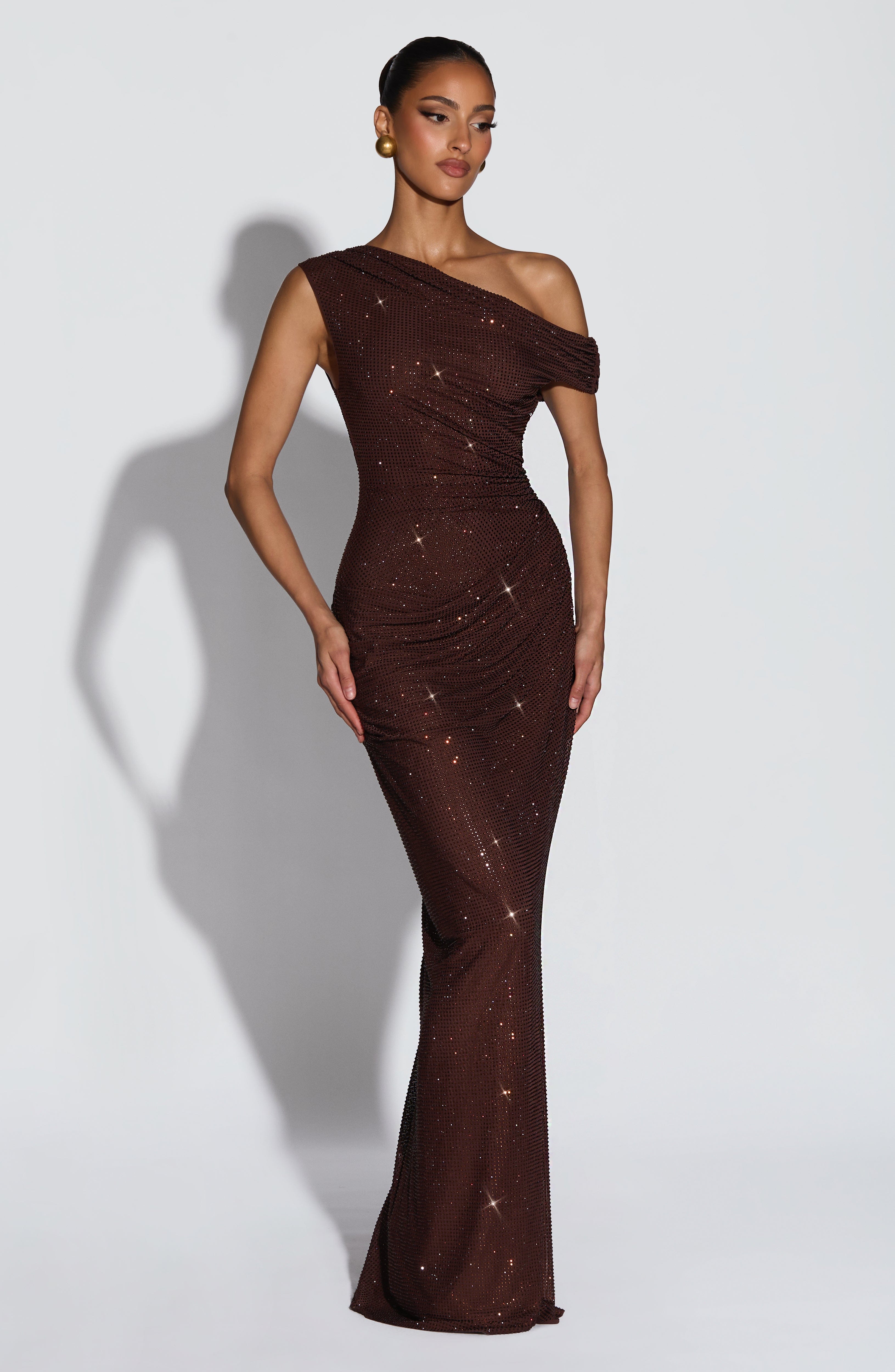 Silvia Maxi Dress - Plum Brown