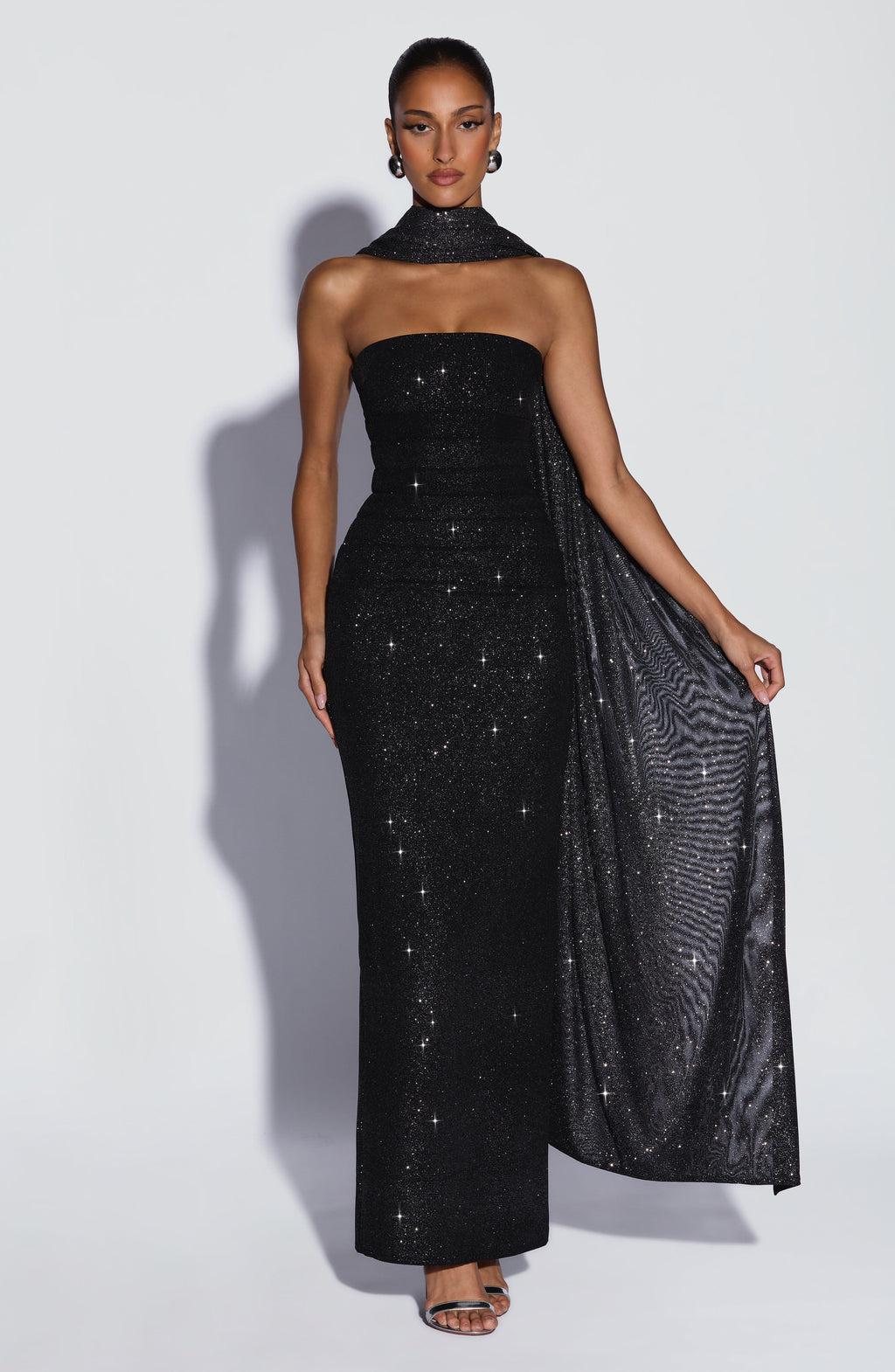 Gemma Maxi Dress - Black Sparkle
