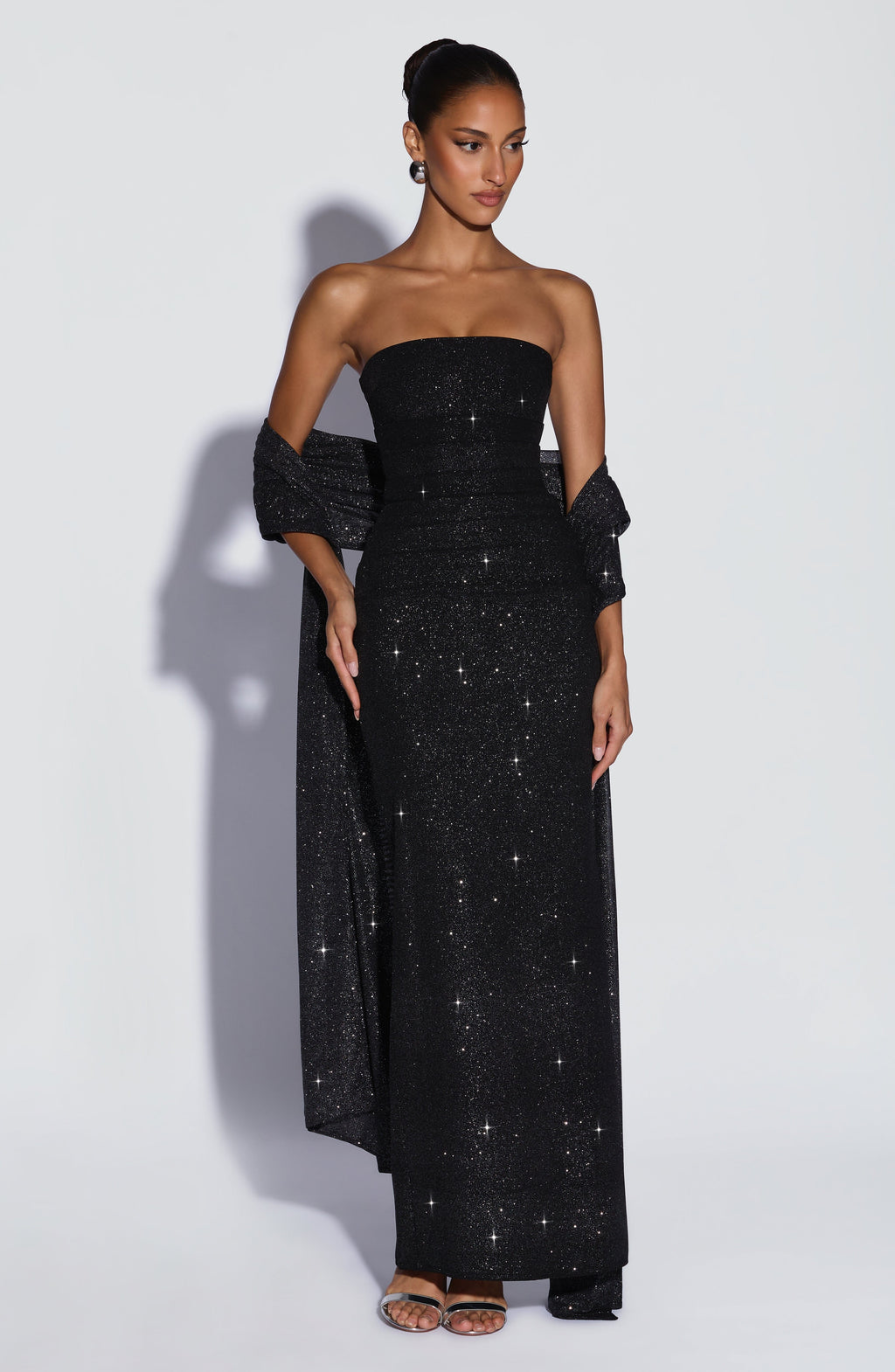 Gemma Maxi Dress - Black Sparkle