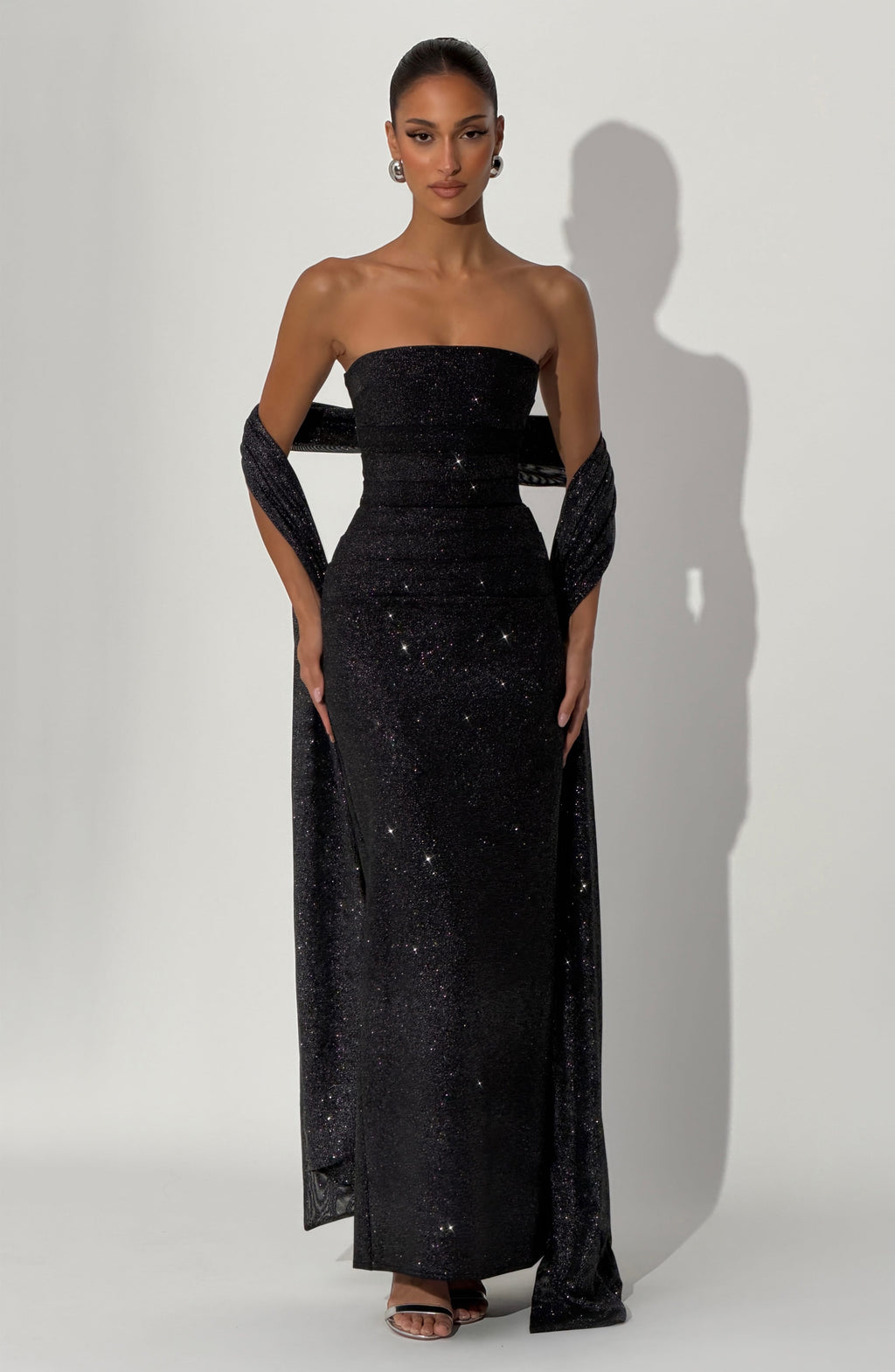 Gemma Maxi Dress - Black Sparkle