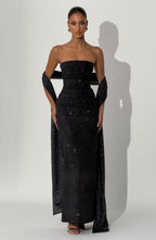 Gemma Maxi Dress - Black Sparkle