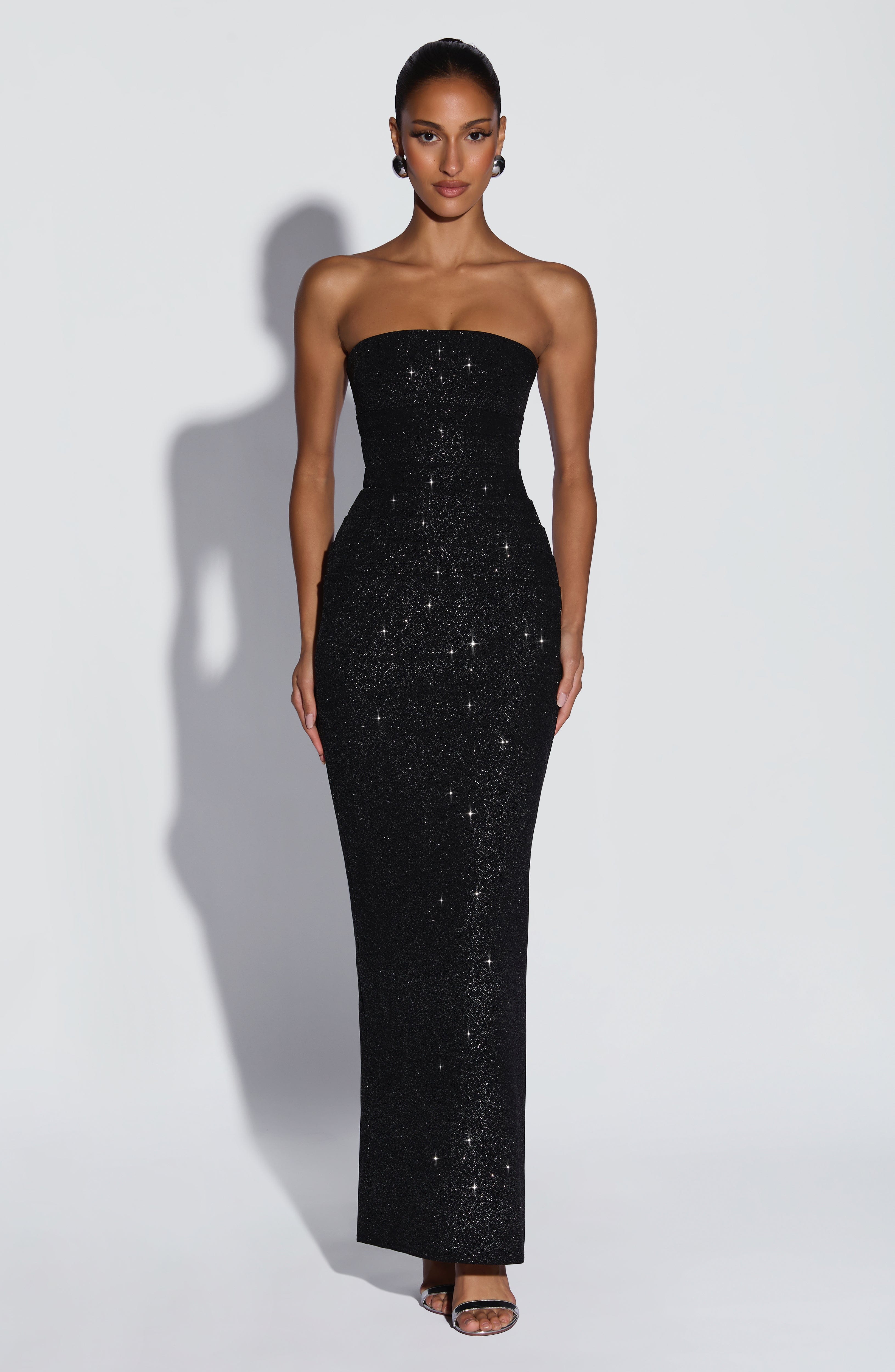 Gemma Maxi Dress - Black Sparkle
