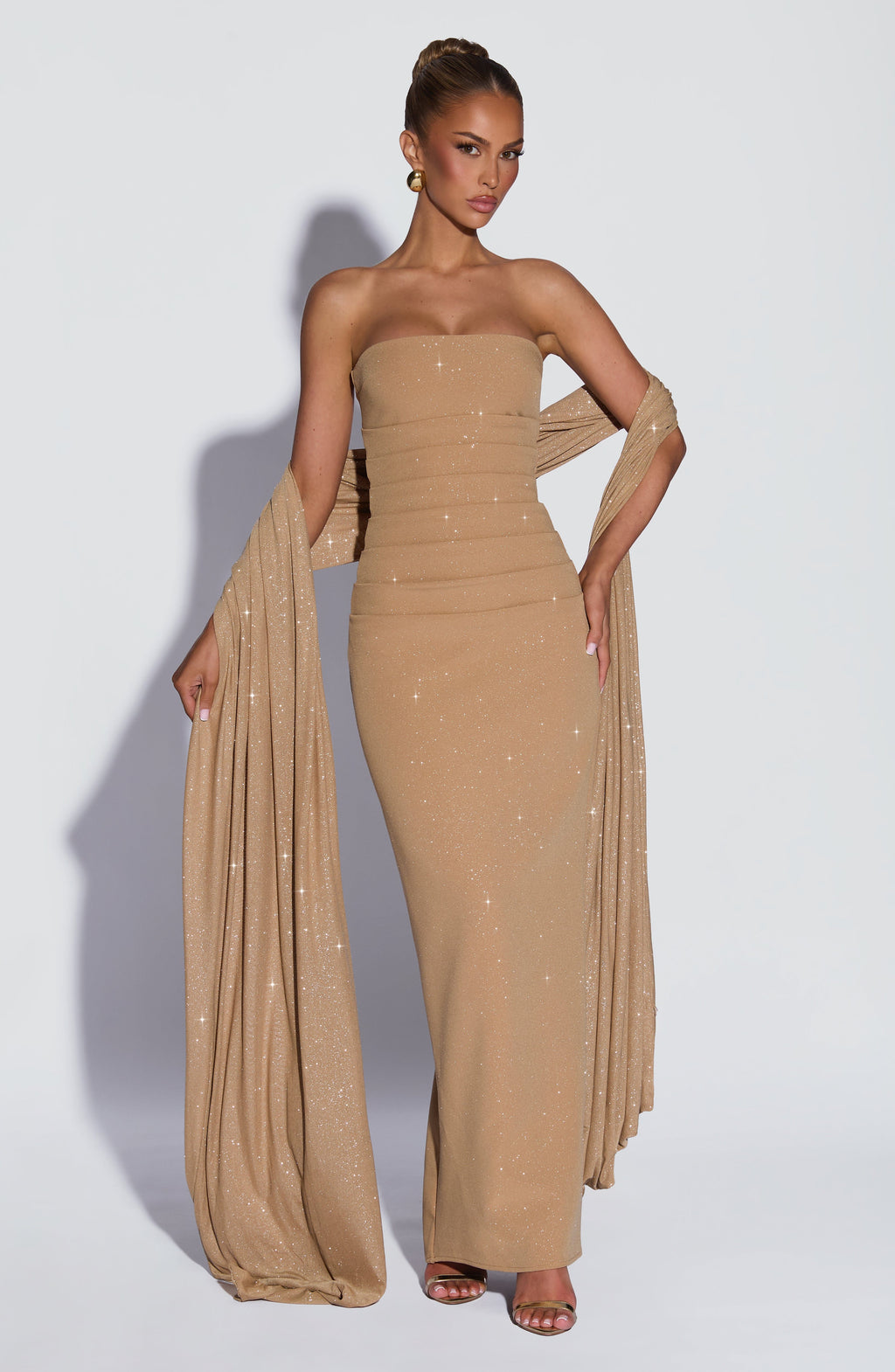 Gemma Maxi Dress - Gold Sparkle