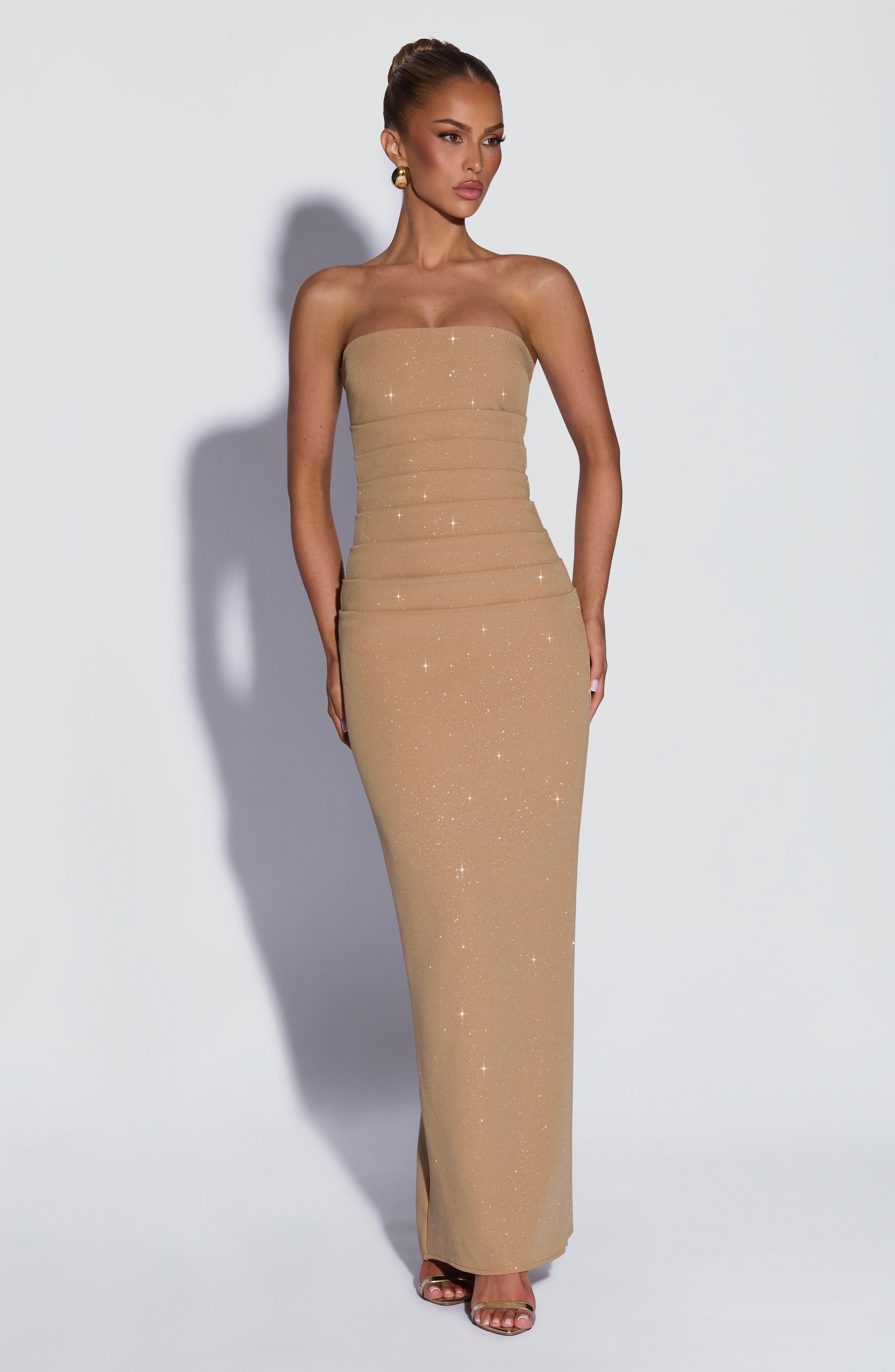 Gemma Maxi Dress - Gold Sparkle