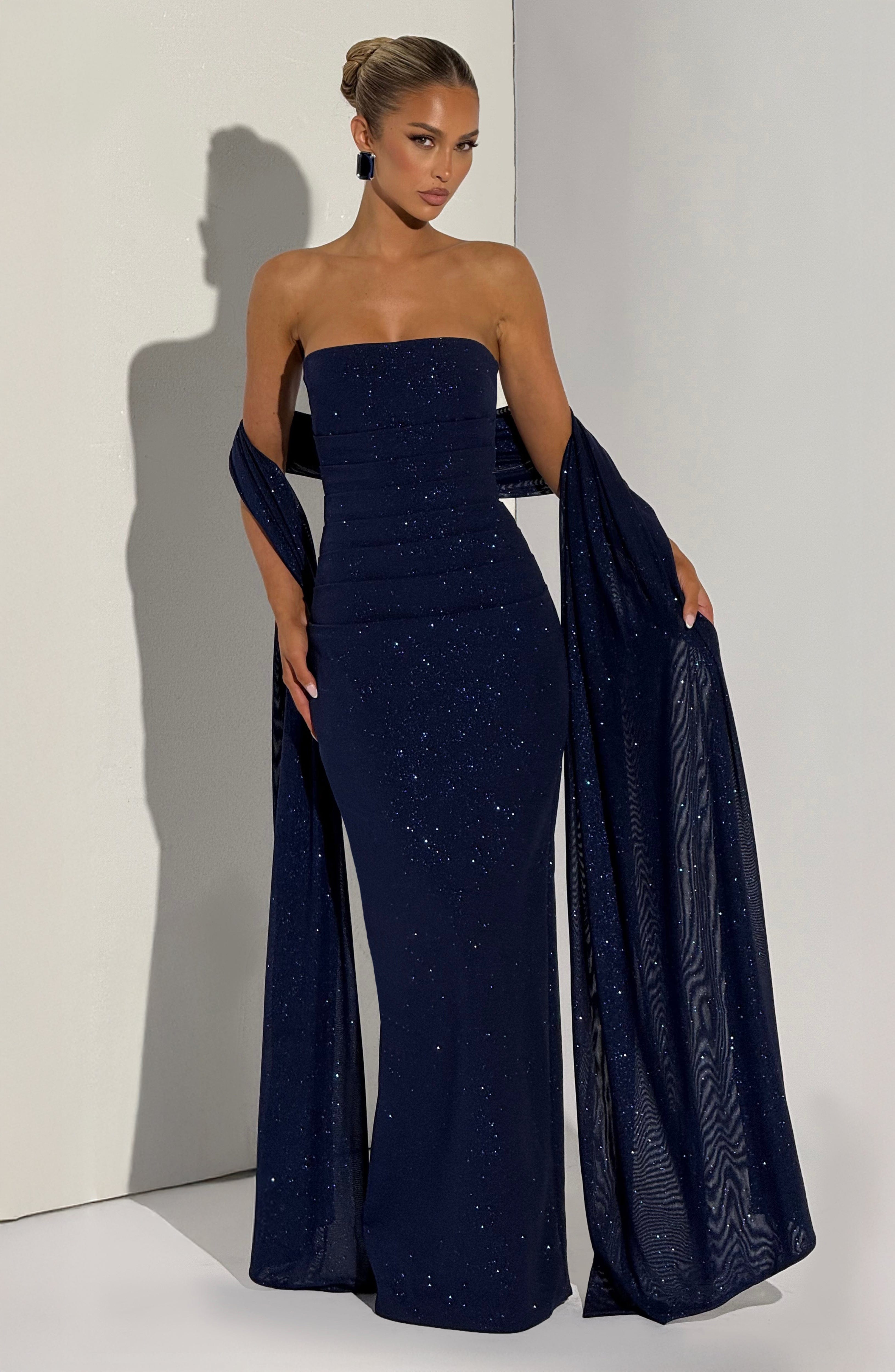 Gemma Maxi Dress - Navy Sparkle