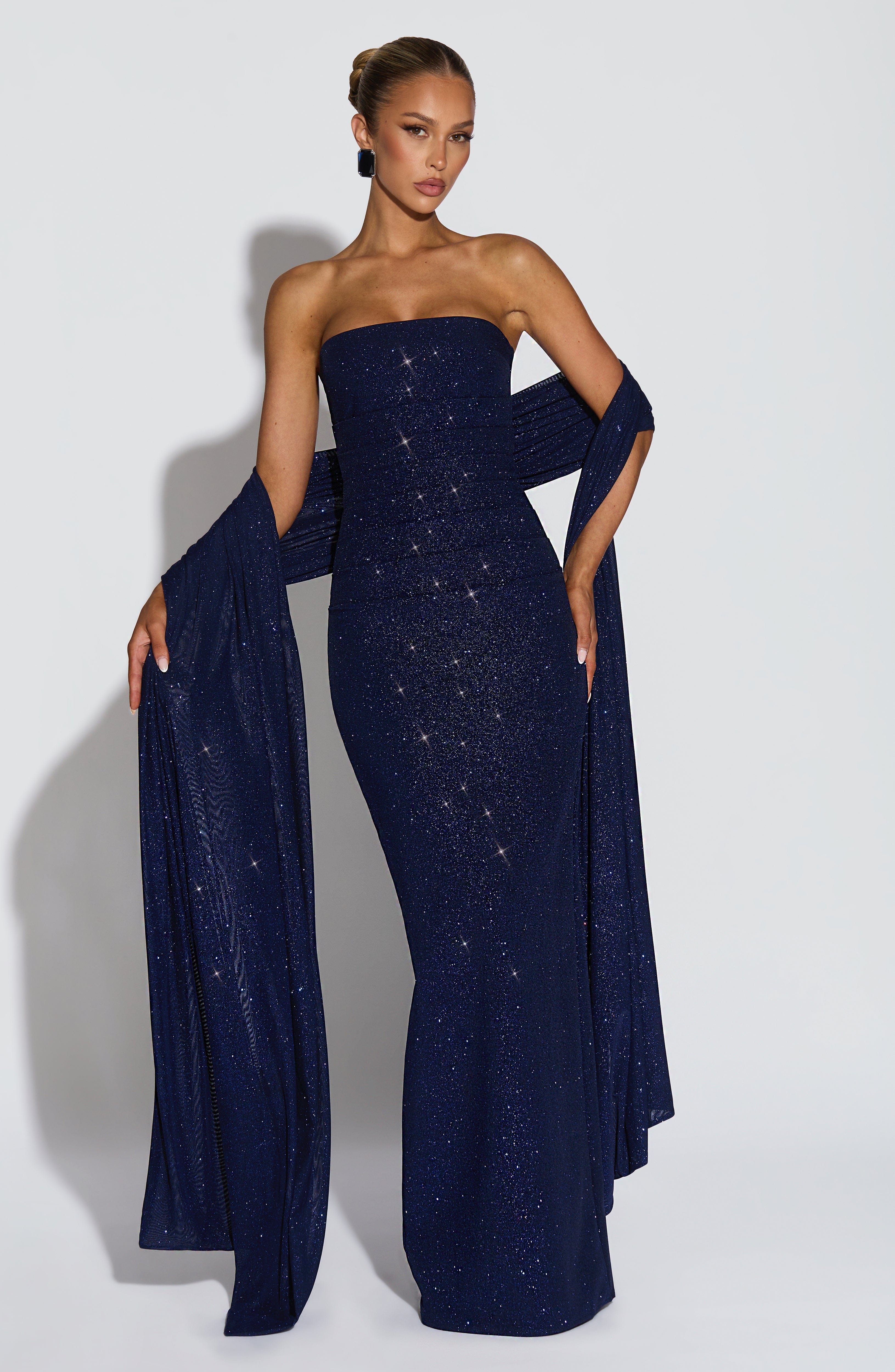 Gemma Maxi Dress - Navy Sparkle