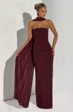 Gemma Maxi Dress - Wine Sparkle