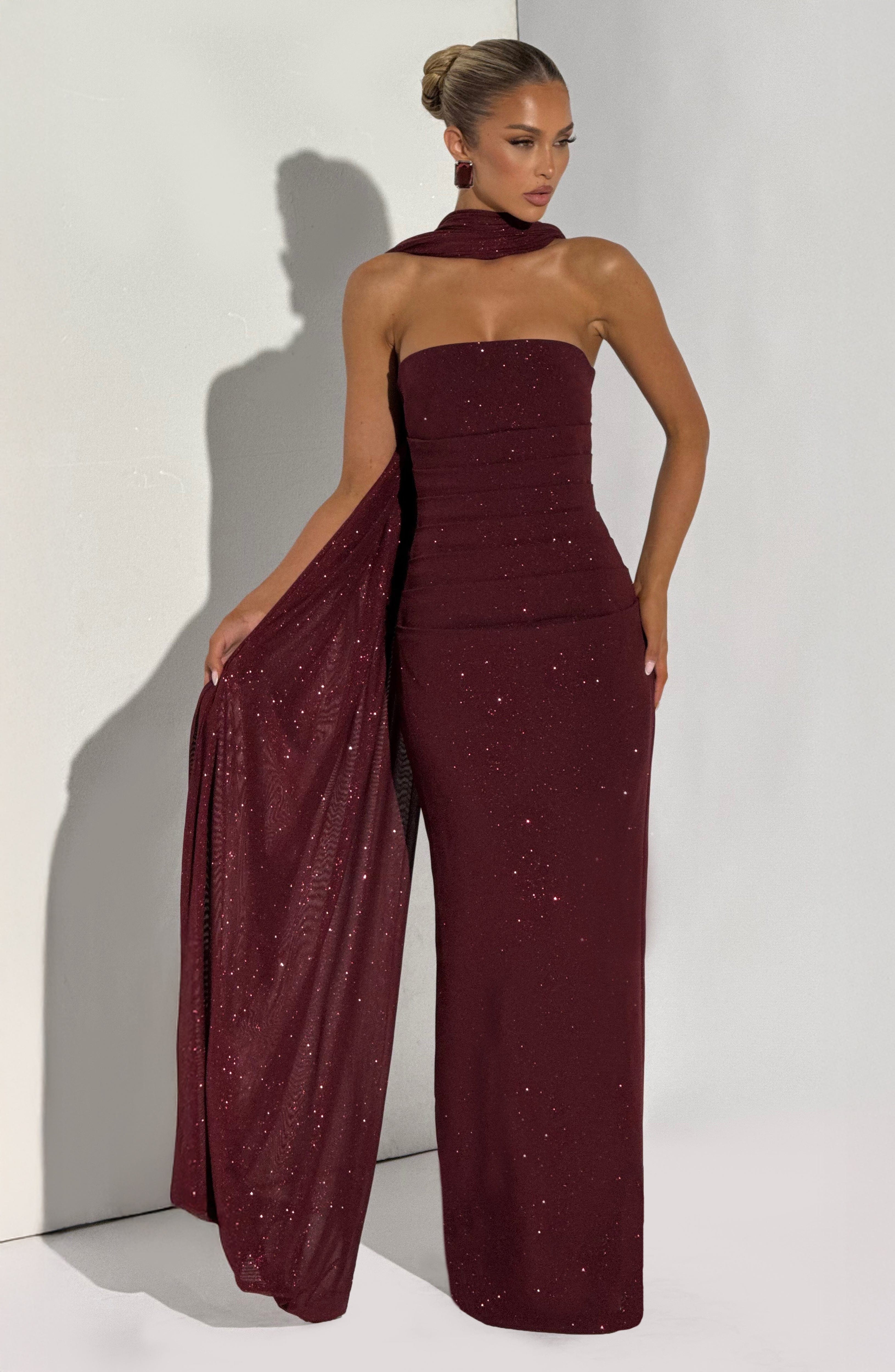 Gemma Maxi Dress - Wine Sparkle