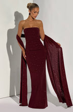 Gemma Maxi Dress - Wine Sparkle