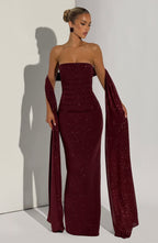 Gemma Maxi Dress - Wine Sparkle