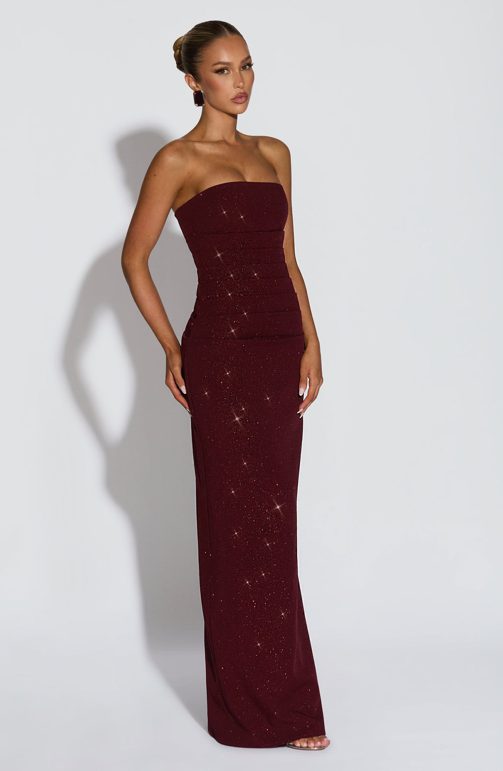Gemma Maxi Dress - Wine Sparkle
