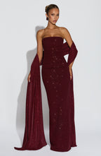 Gemma Maxi Dress - Wine Sparkle
