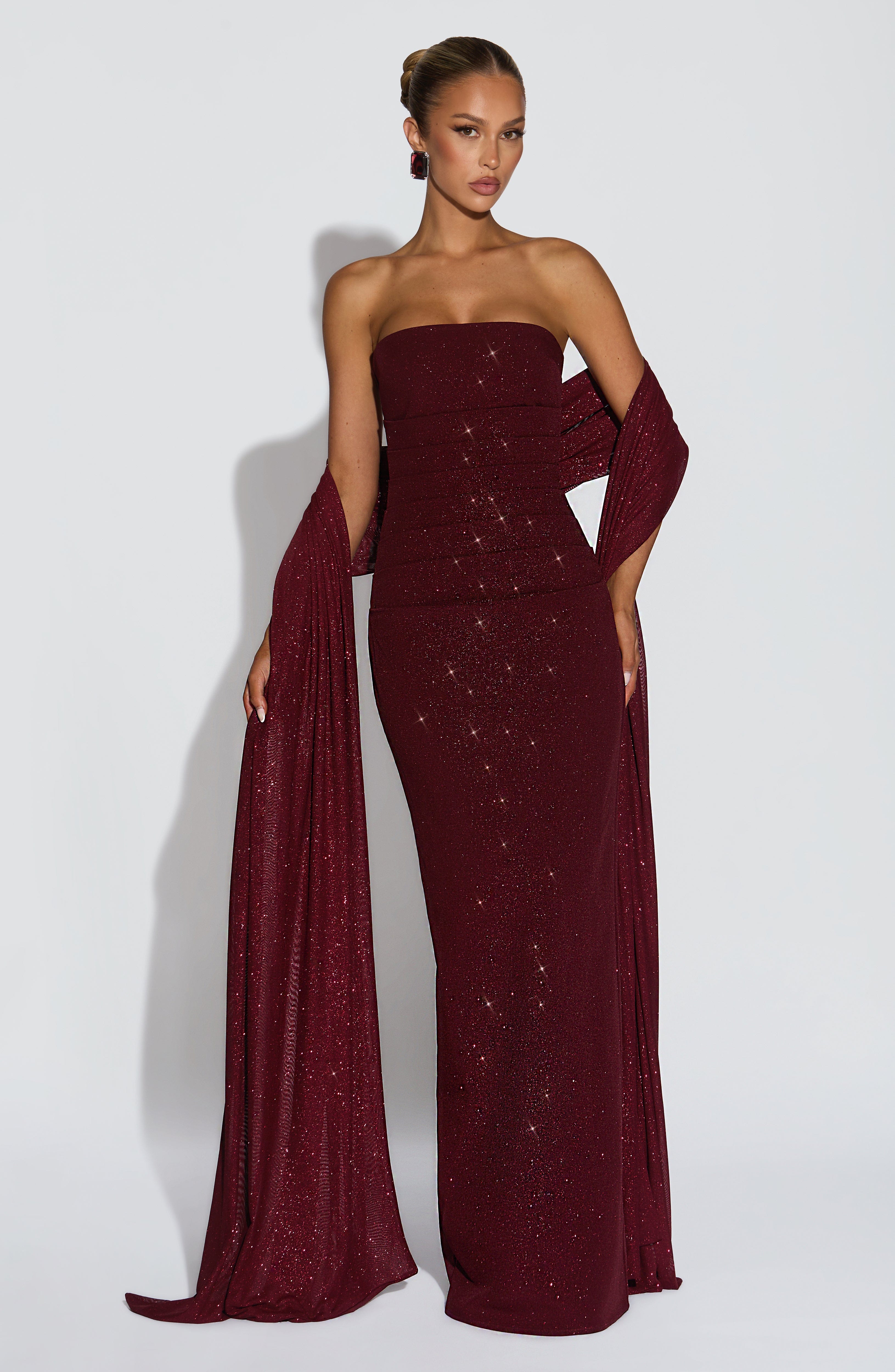 Gemma Maxi Dress - Wine Sparkle