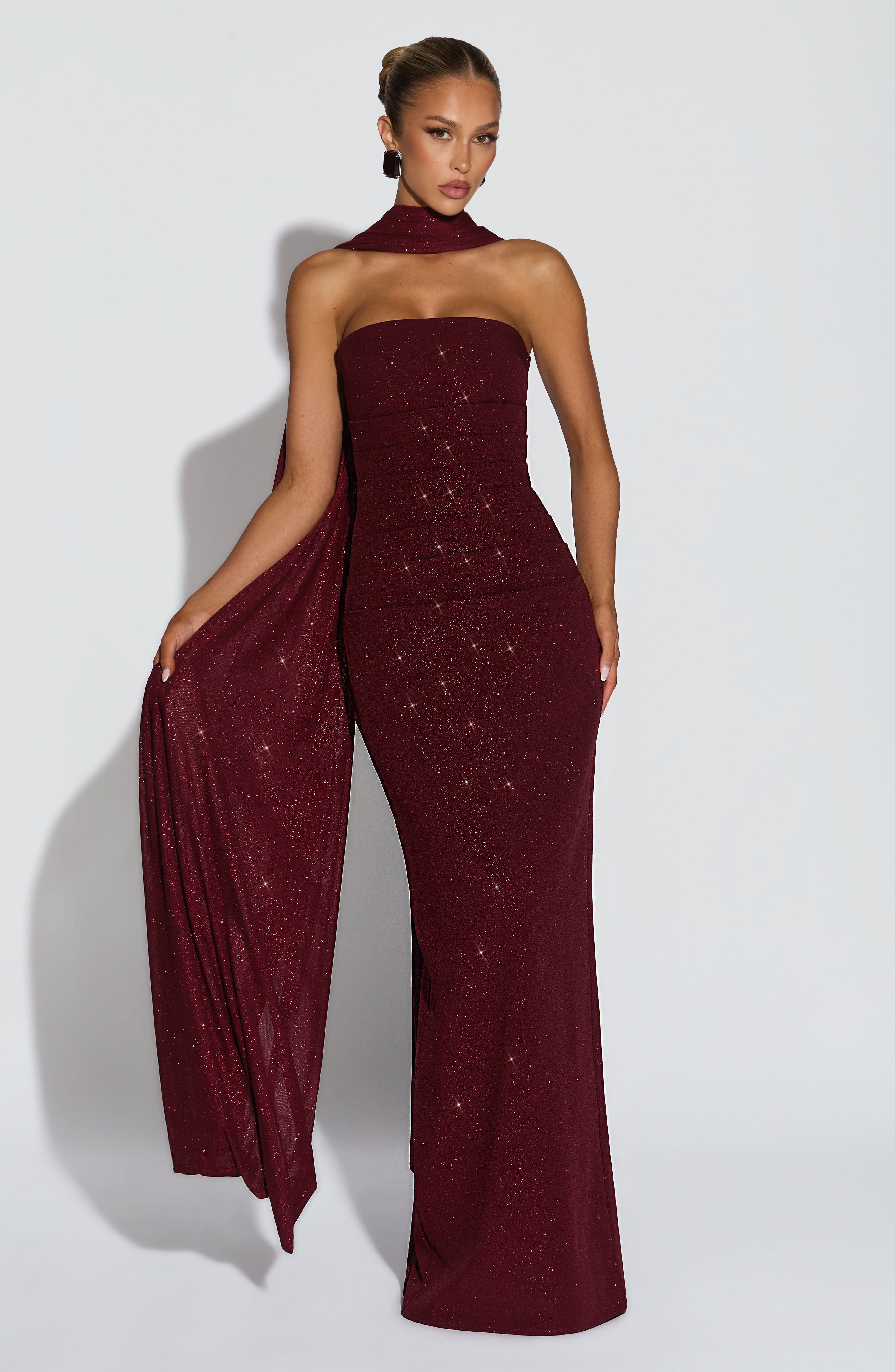 Gemma Maxi Dress - Wine Sparkle