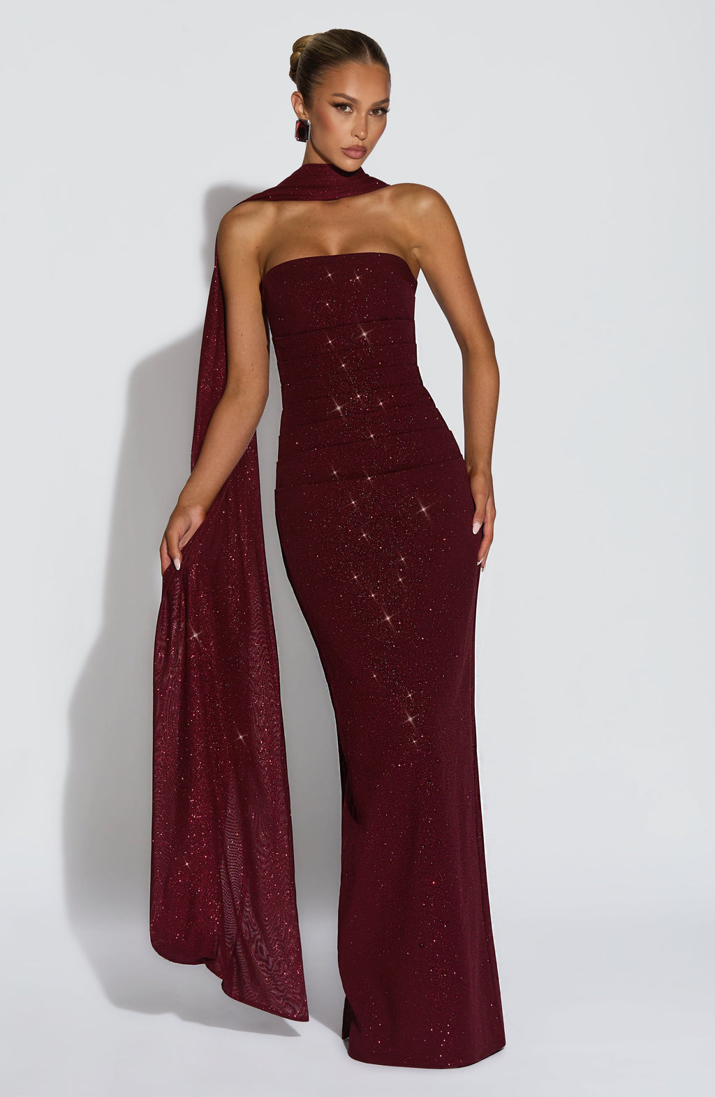 Gemma Maxi Dress - Wine Sparkle