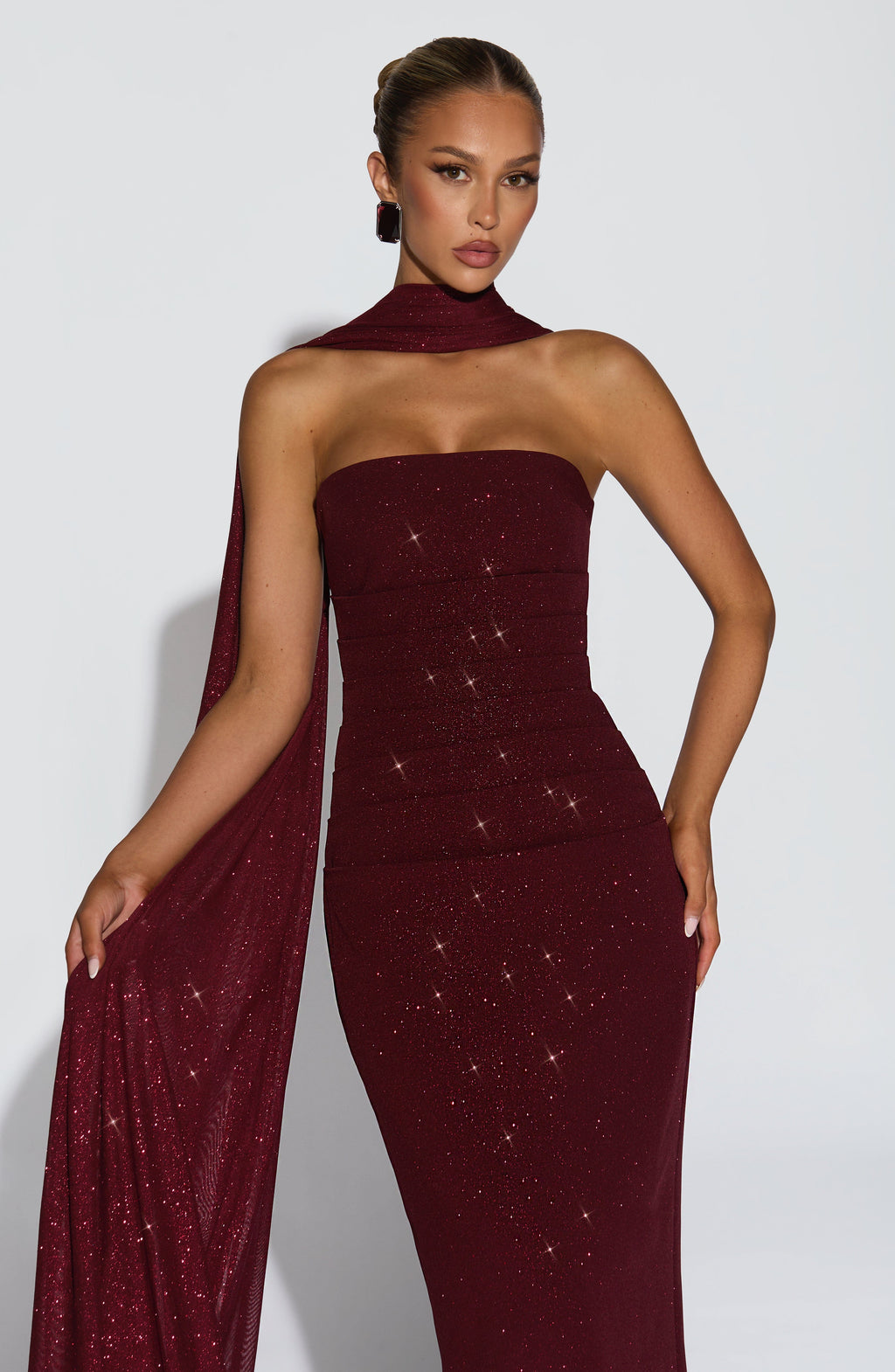 Gemma Maxi Dress - Wine Sparkle
