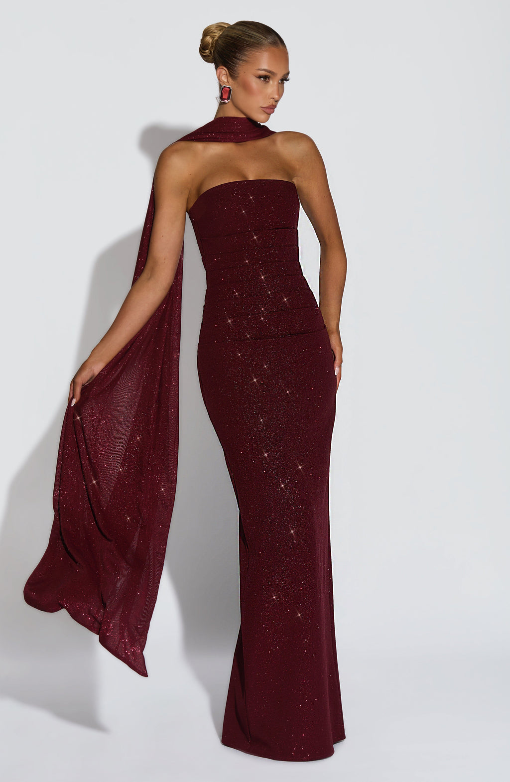 Gemma Maxi Dress - Wine Sparkle