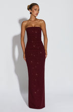 Gemma Maxi Dress - Wine Sparkle