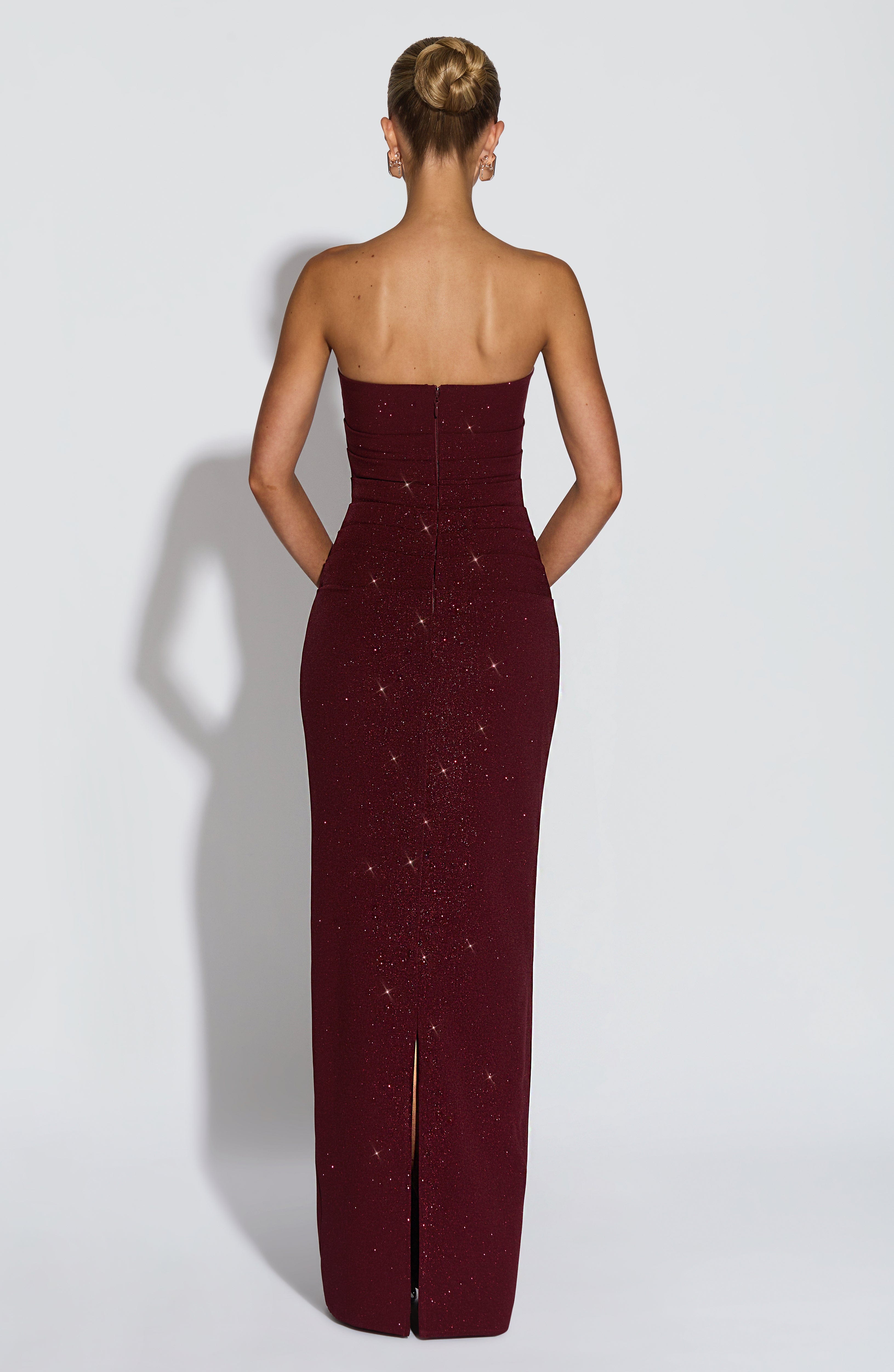 Gemma Maxi Dress - Wine Sparkle