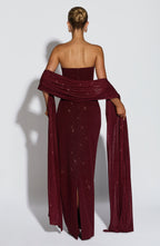 Gemma Maxi Dress - Wine Sparkle