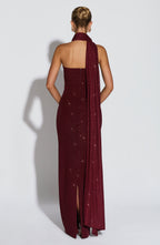 Gemma Maxi Dress - Wine Sparkle