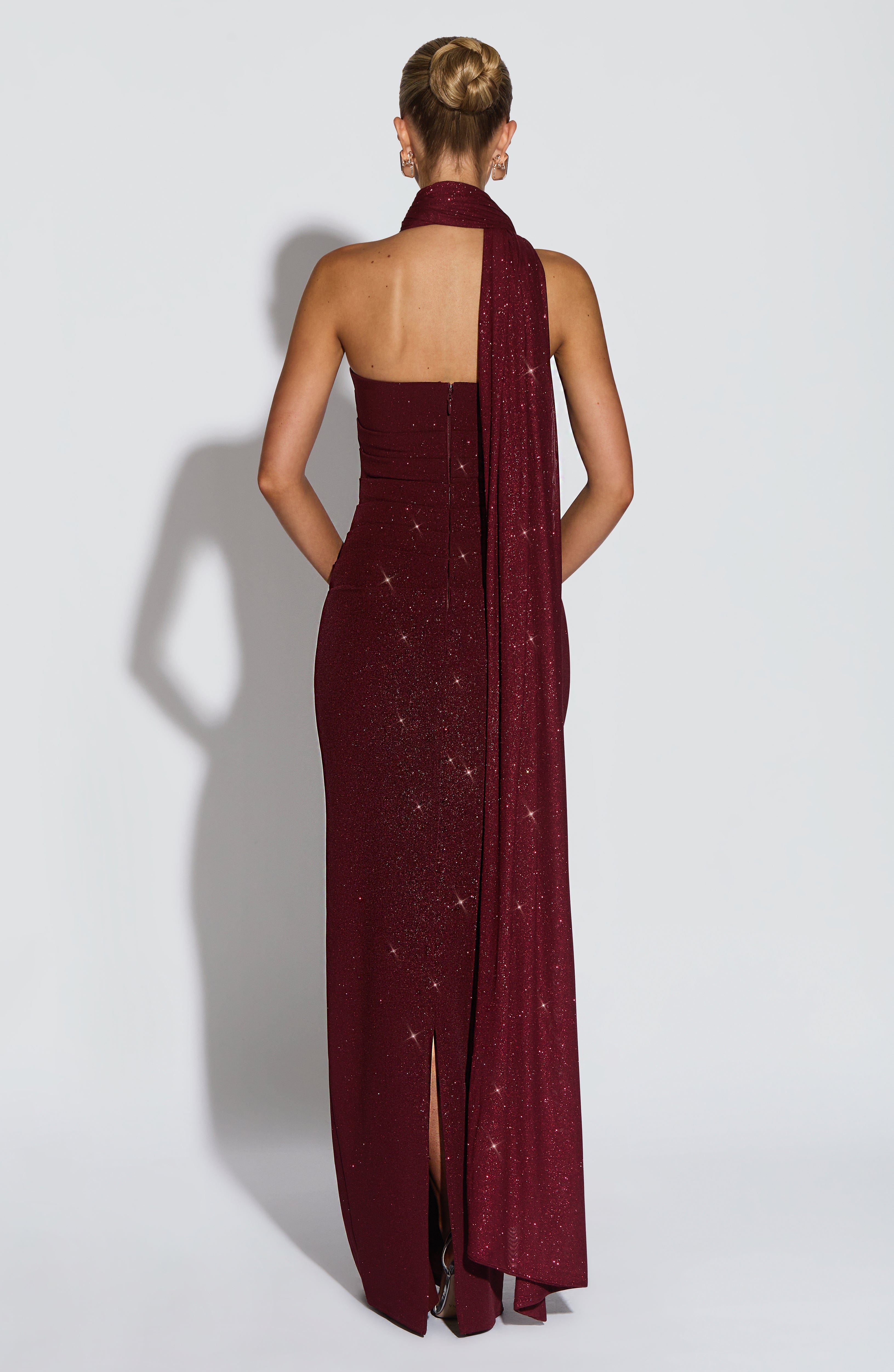 Gemma Maxi Dress - Wine Sparkle