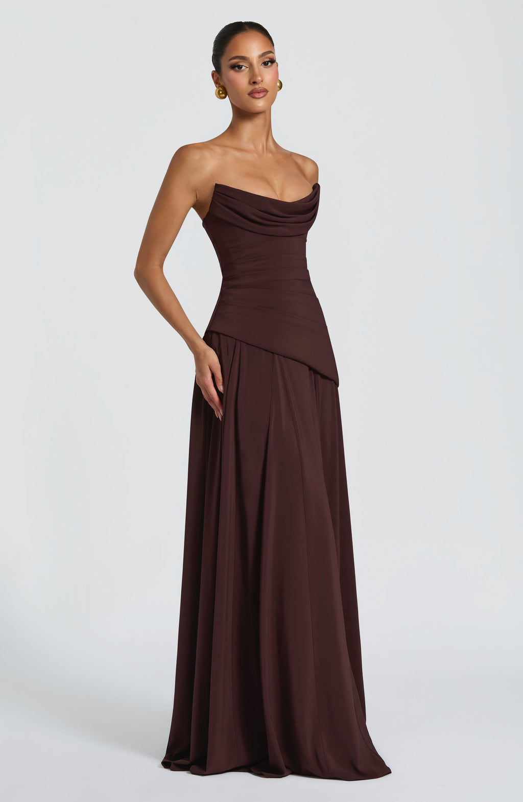 Giselle Maxi Dress - Plum Brown