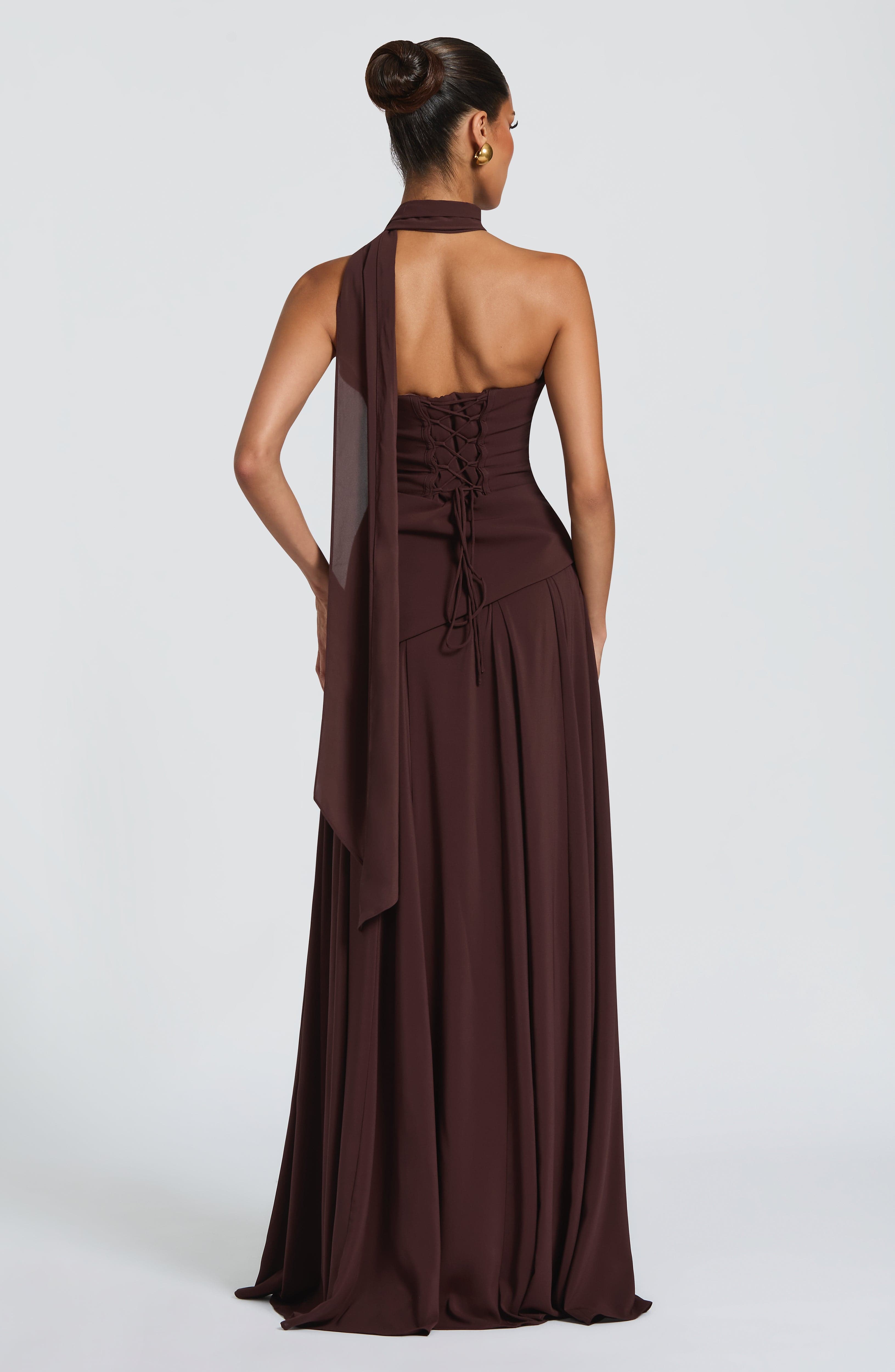 Giselle Maxi Dress - Plum Brown