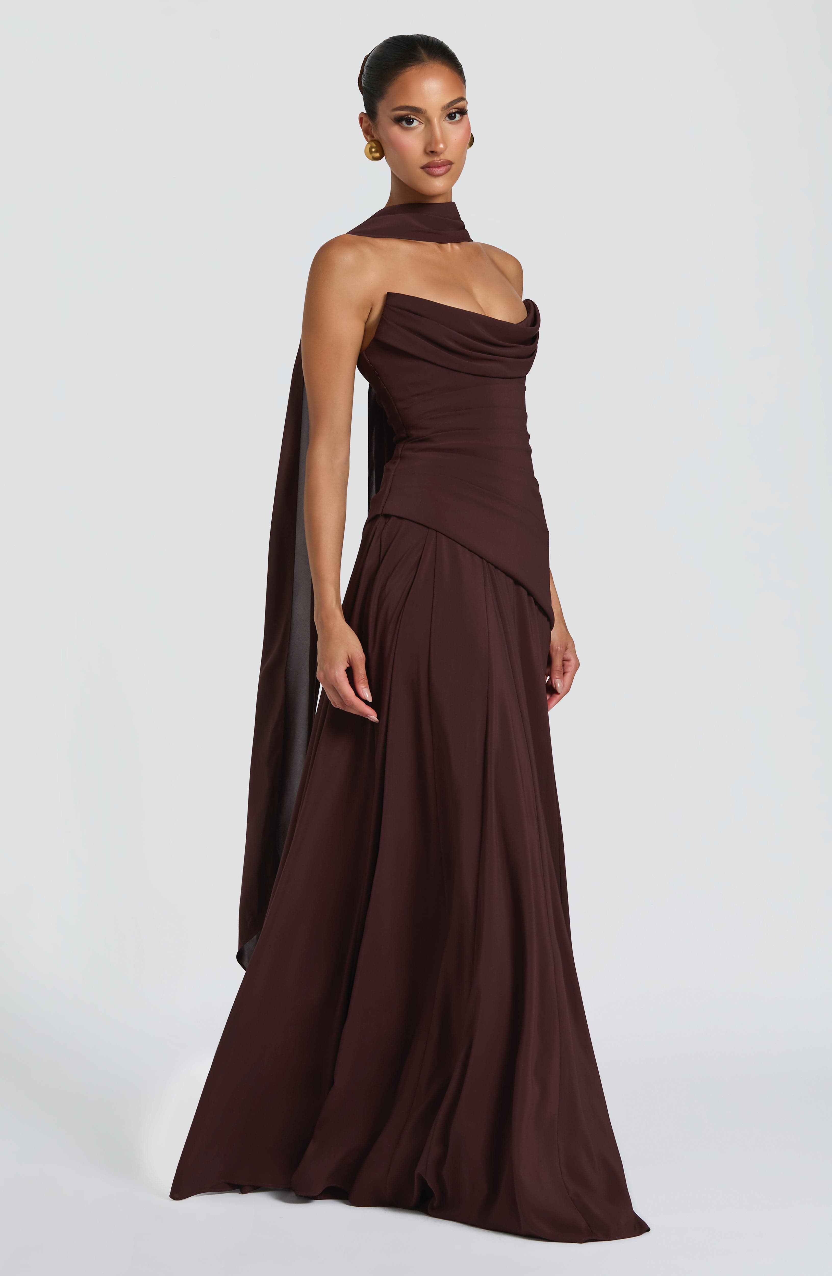 Giselle Maxi Dress - Plum Brown