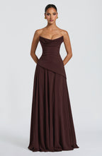Giselle Maxi Dress - Plum Brown