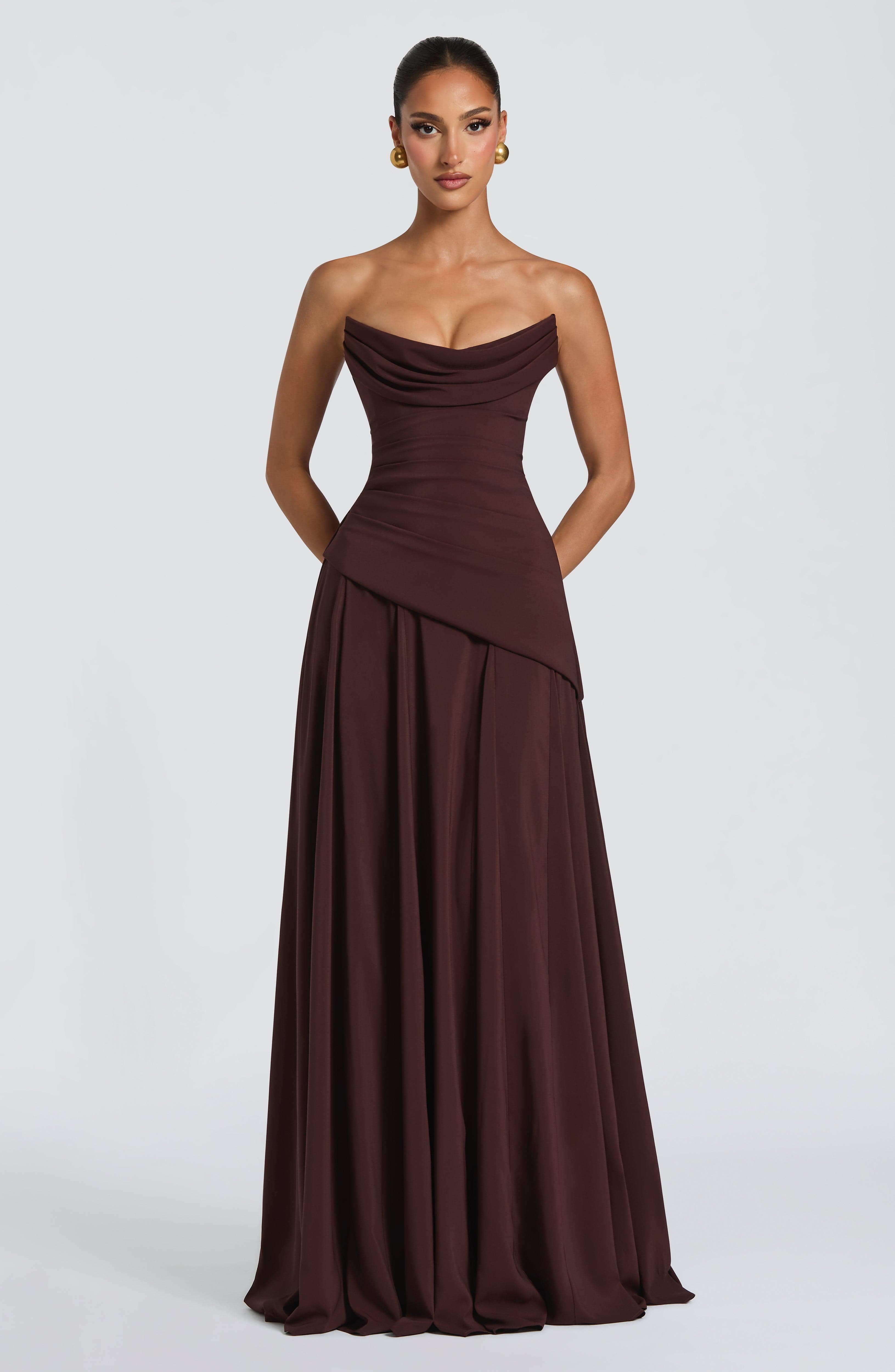 Giselle Maxi Dress - Plum Brown