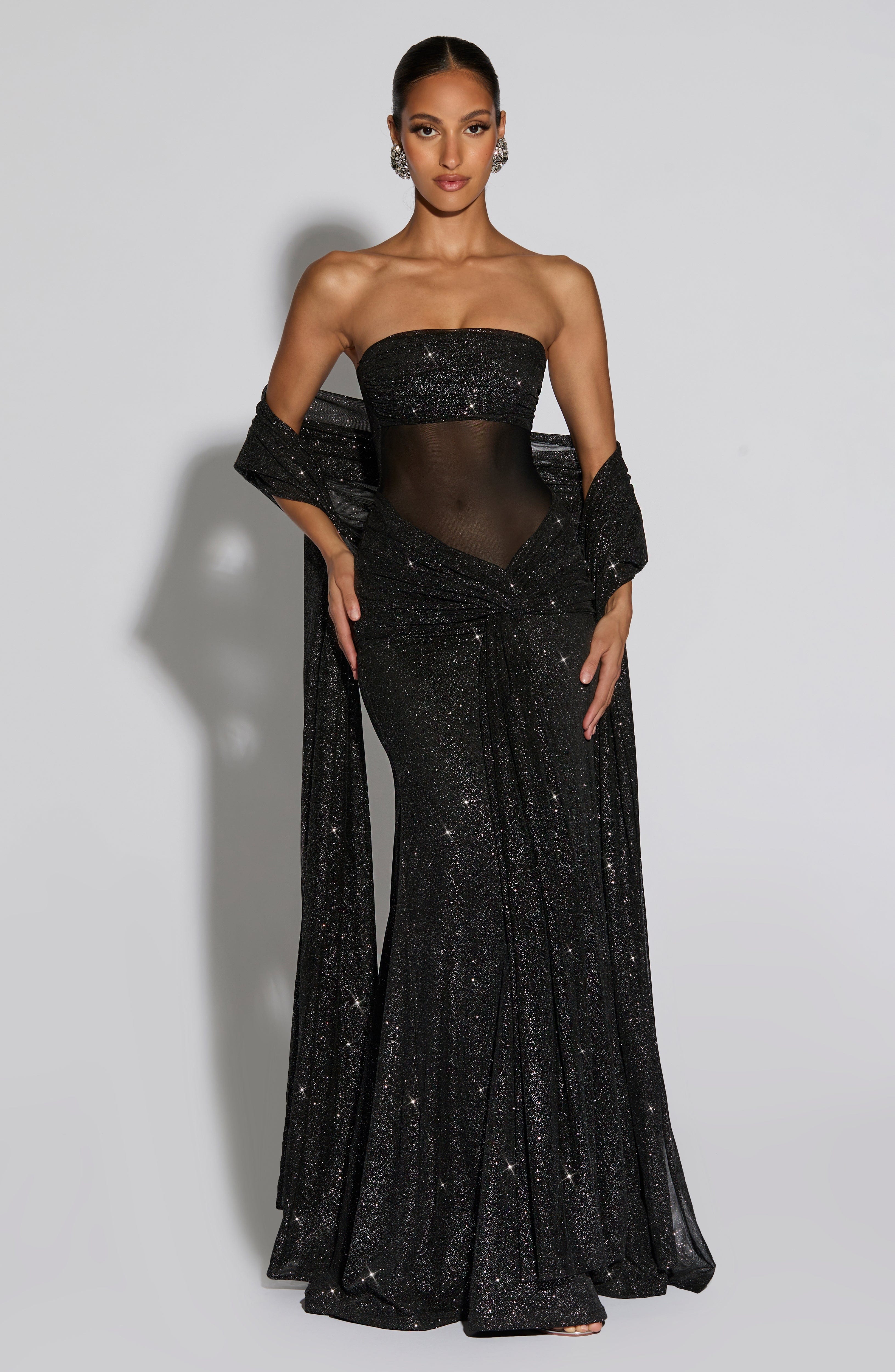 Skylar Maxi Dress - Black Sparkle
