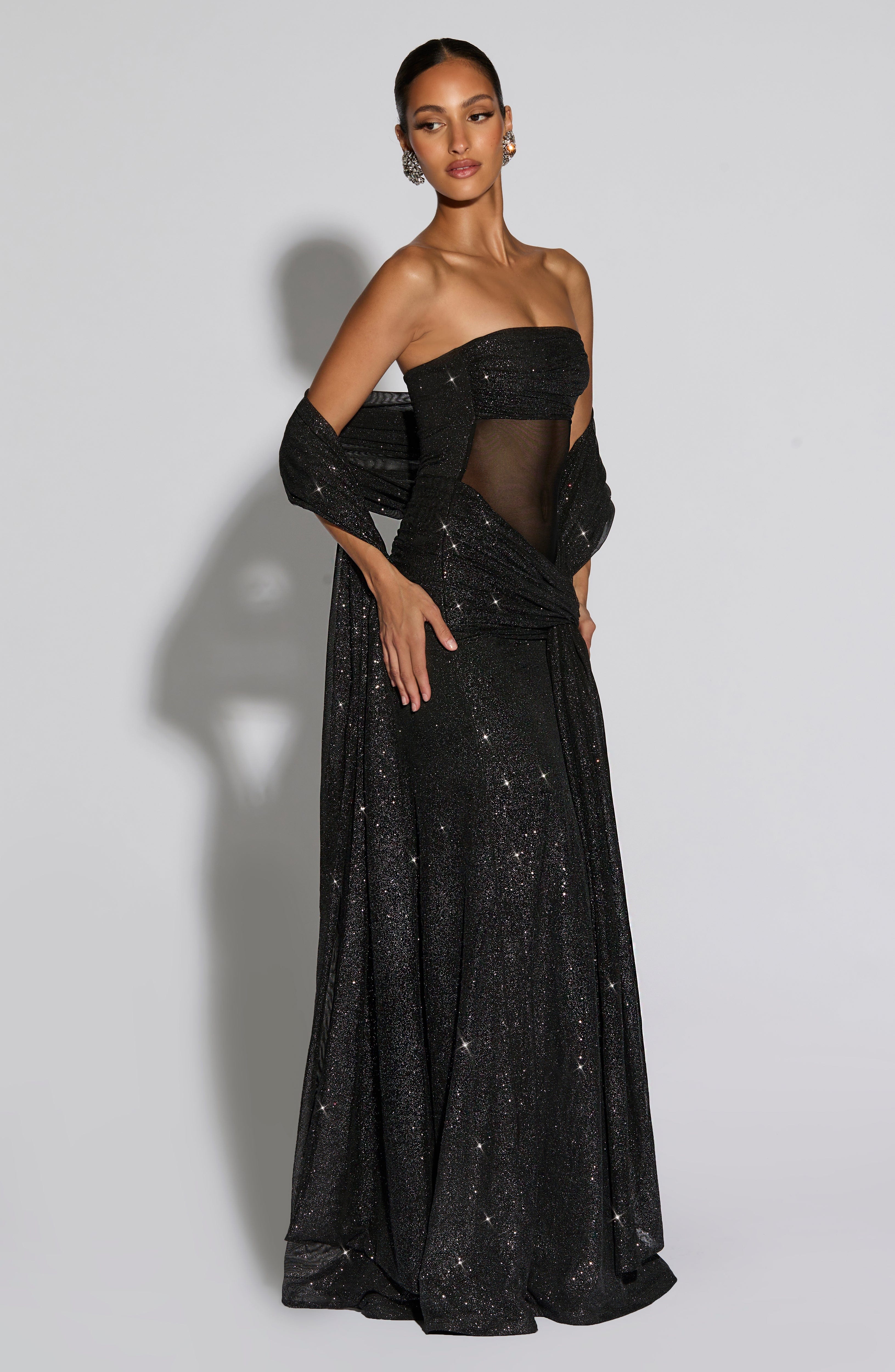 Skylar Maxi Dress - Black Sparkle