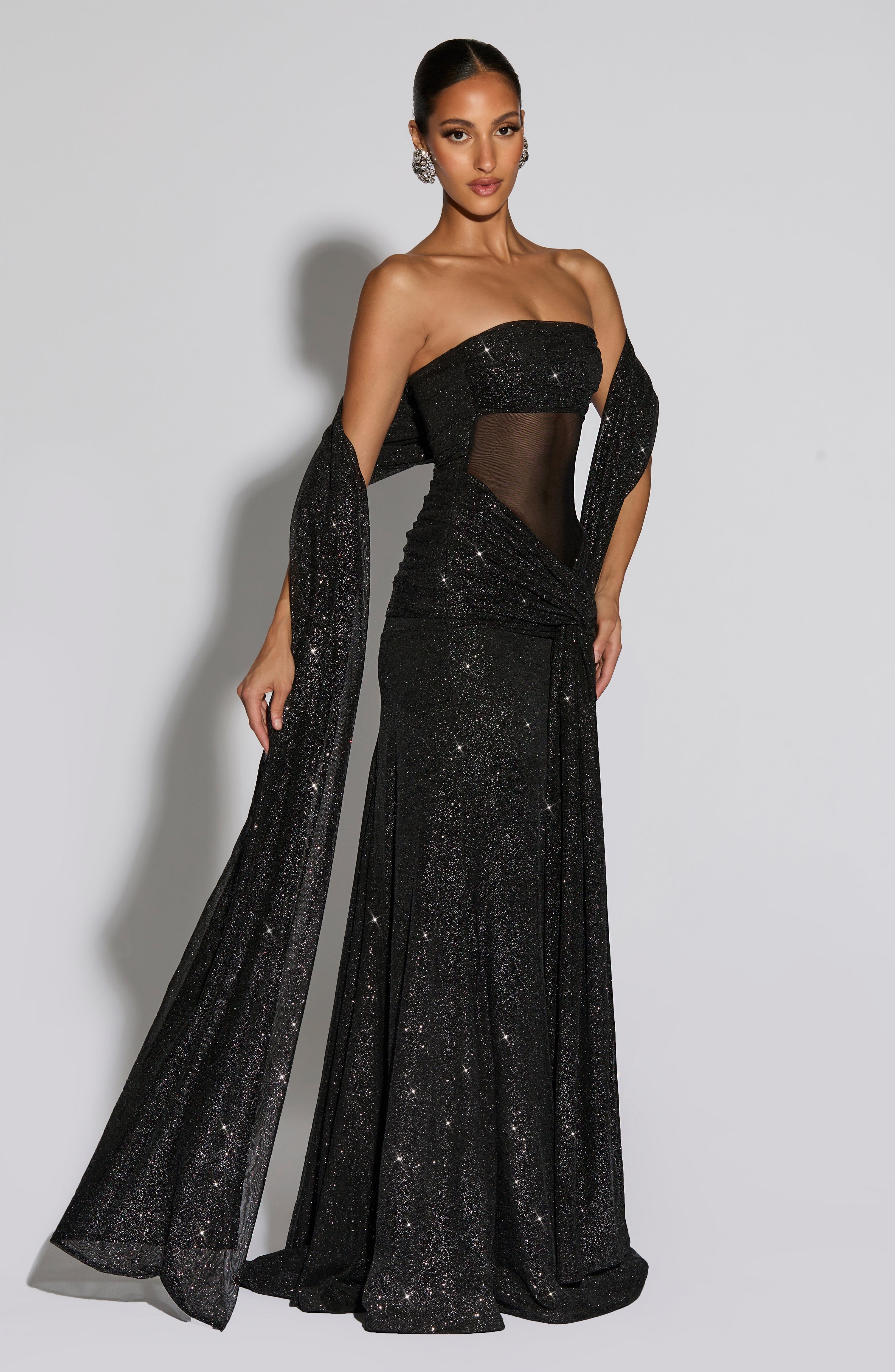 Skylar Maxi Dress - Black Sparkle