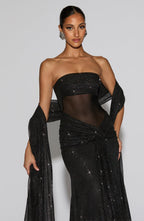 Skylar Maxi Dress - Black Sparkle