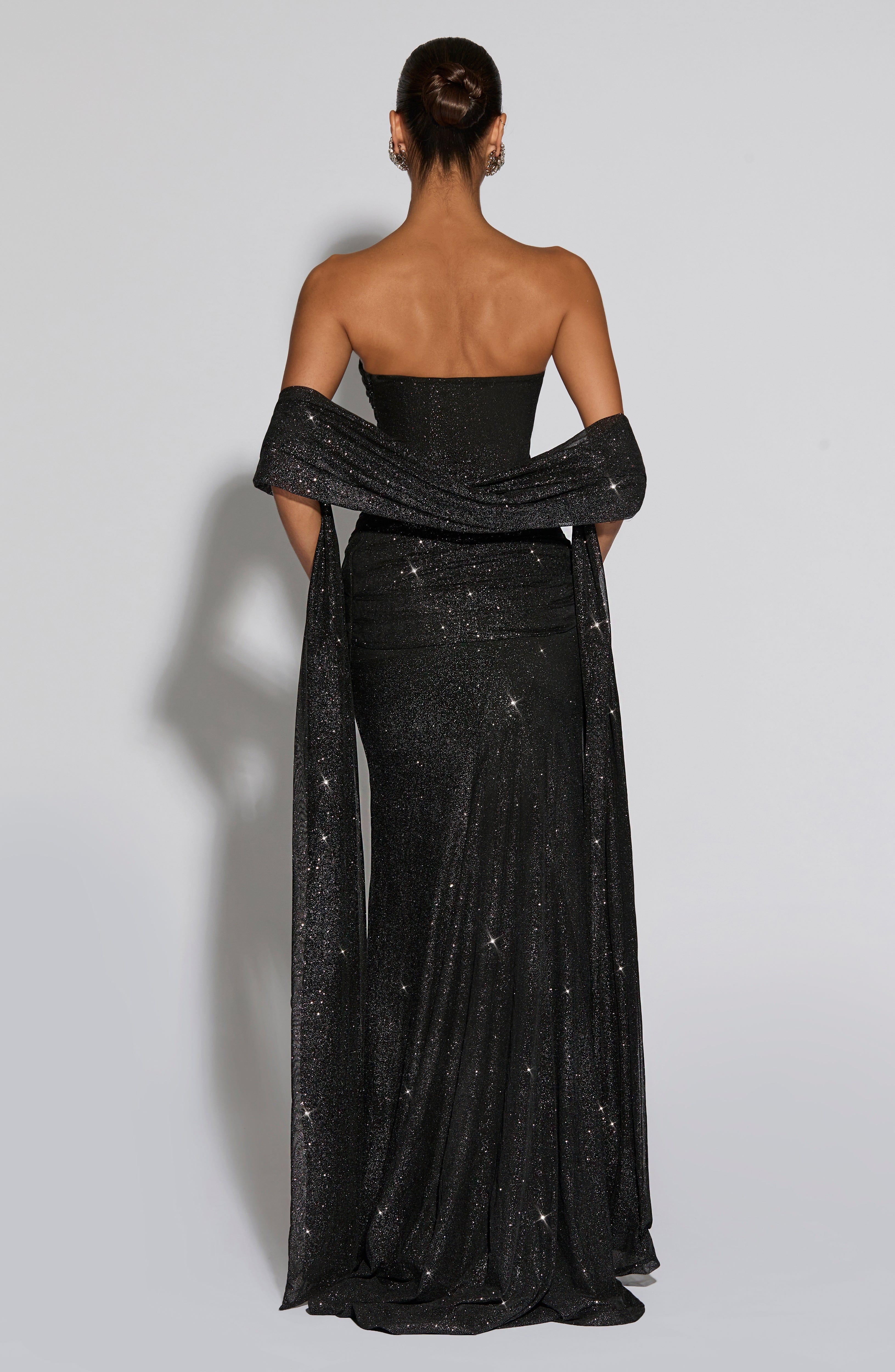 Skylar Maxi Dress - Black Sparkle