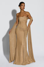 Skylar Maxi Dress - Gold Sparkle