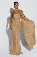 Skylar Maxi Dress - Gold Sparkle